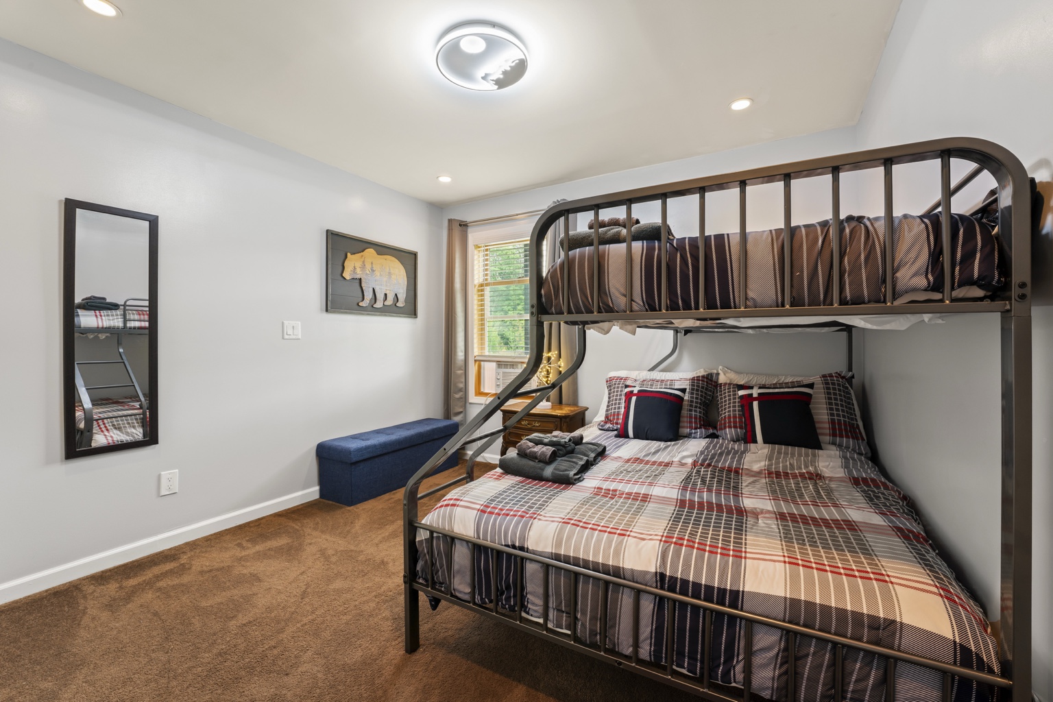 Family bedroom with twin-over-full bunk bed